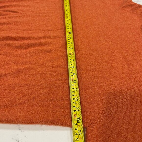 Pure Cashmere Men's crewneck 100% Cashmere XL Pumpkin Orange - Picture 6 of 7